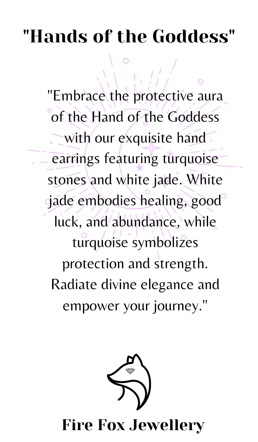 Hands of the Goddess with White Jade and Turquoise