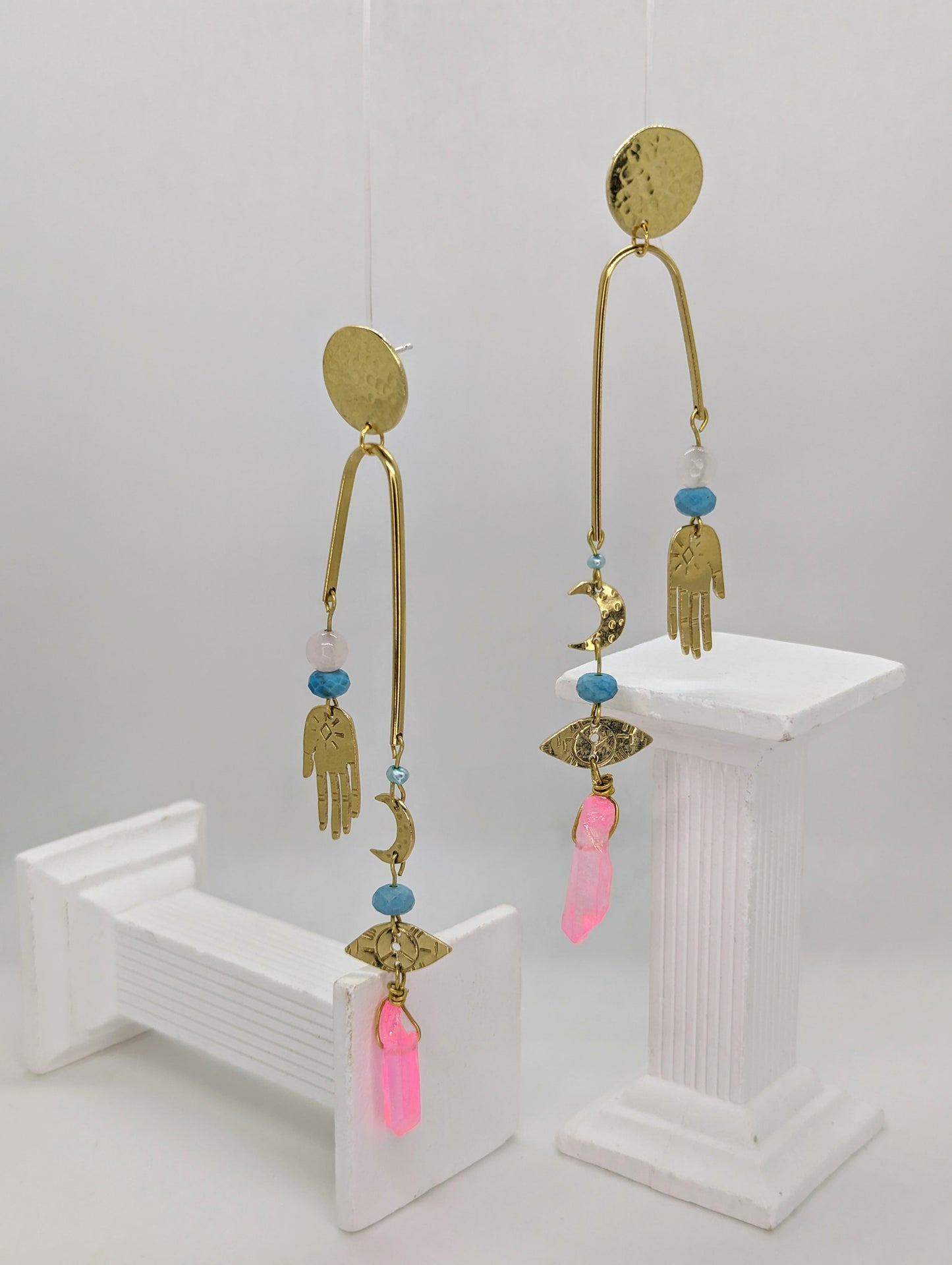 Self-Love Potion. Raw Brass Celestial Earrings