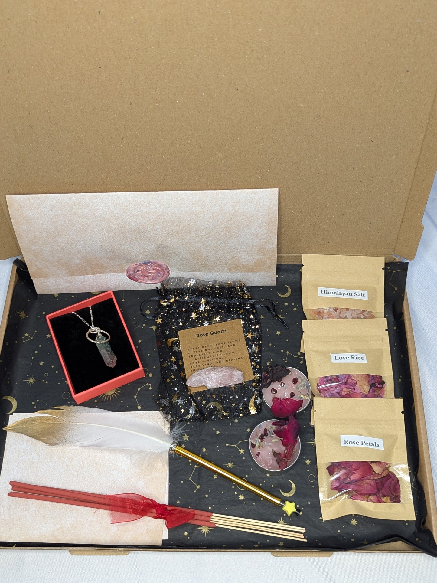 š® Love Thyself ā Self-Love Ritual Kit with Watermelon and Pink Quartz Necklaces