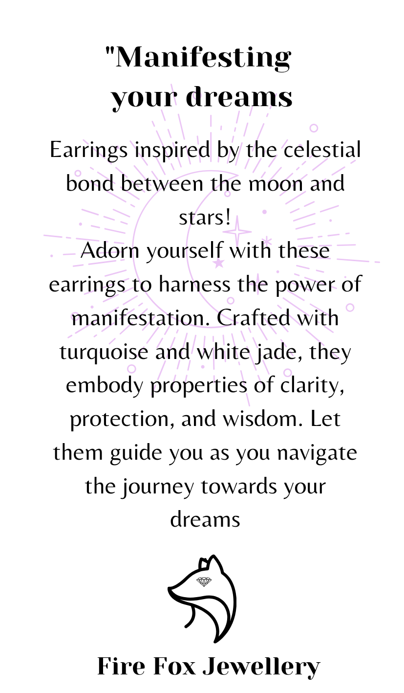 Manifest your Dreams. Raw Brass Celestial Earrings