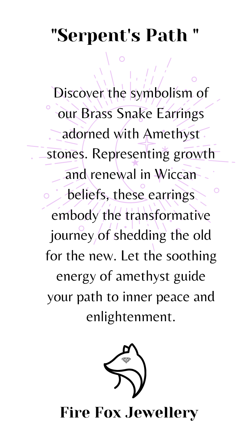 Snake Earrings 'The Serpent's Path Amethyst Earrings'