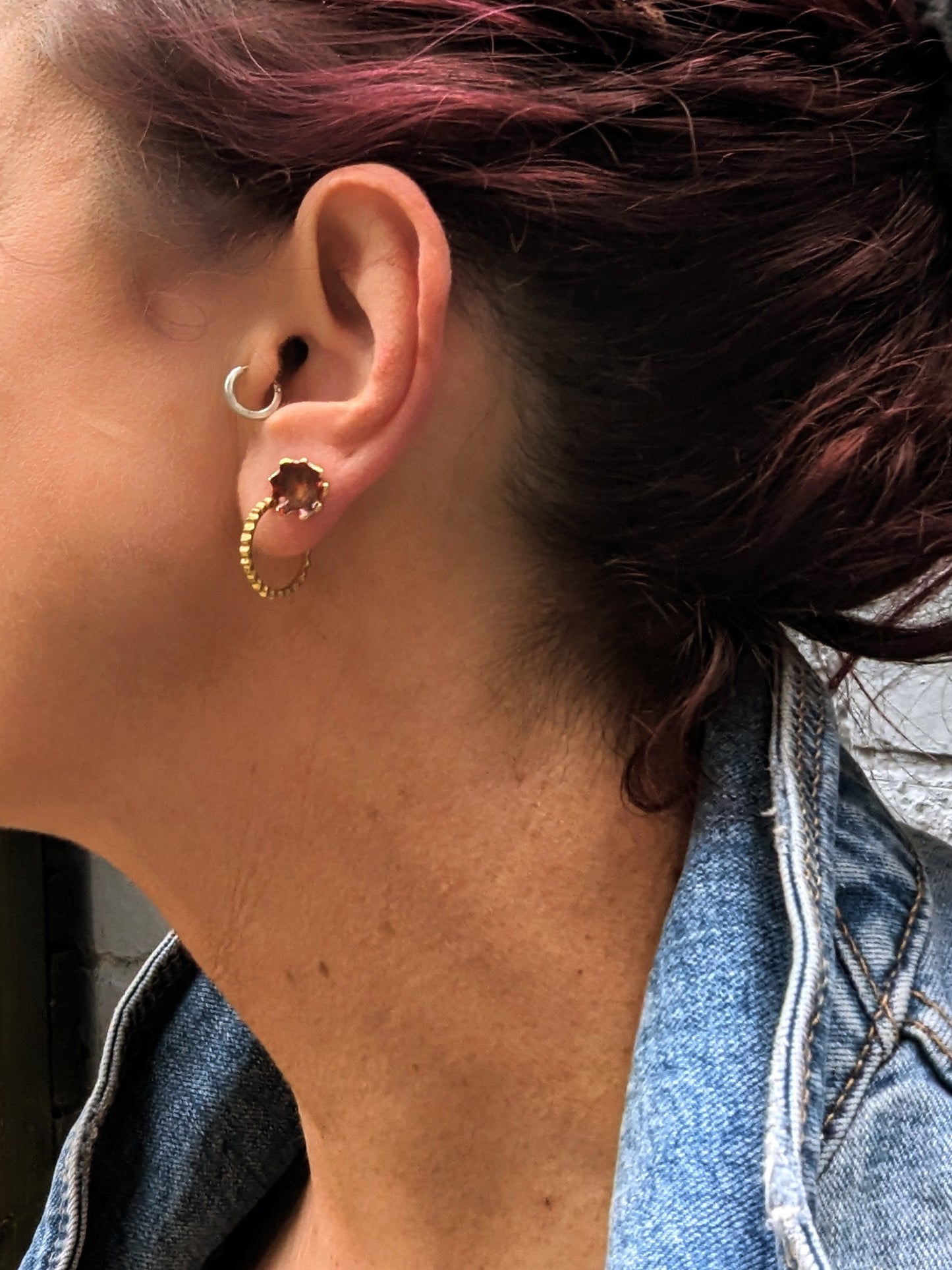 'Theia's Garden' Red Stud Earrings