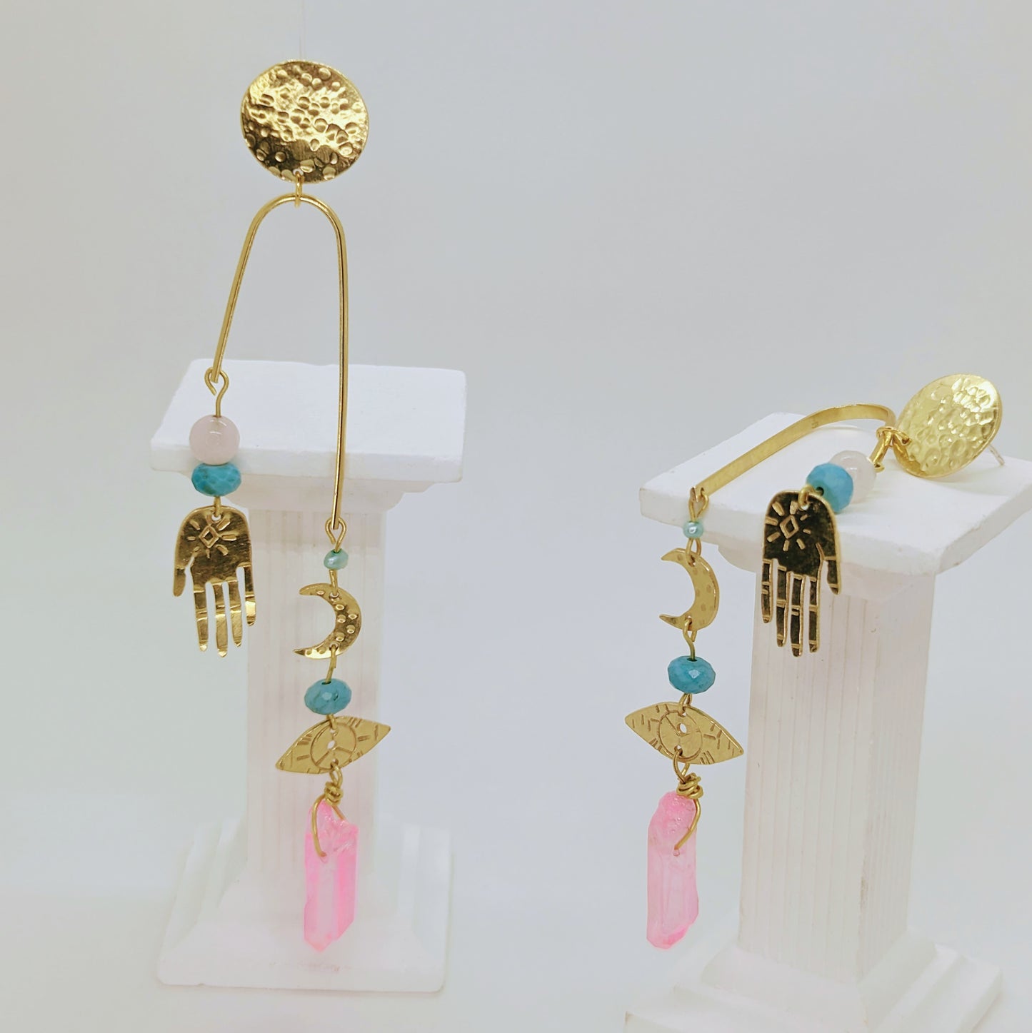 Self-Love Potion. Raw Brass Celestial Earrings