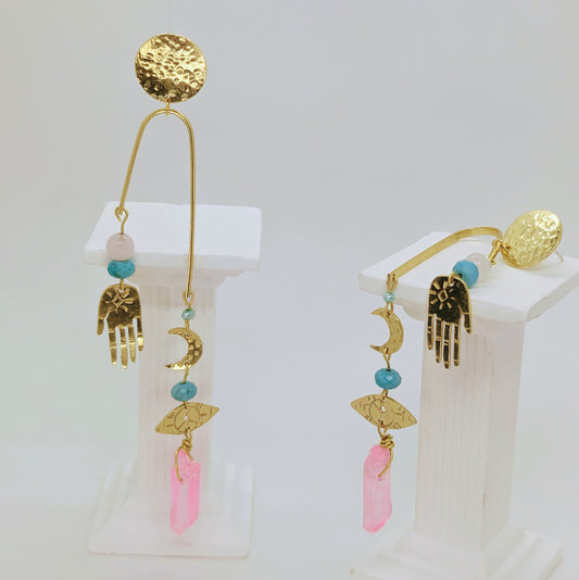 Self-Love Potion. Raw Brass Celestial Earrings