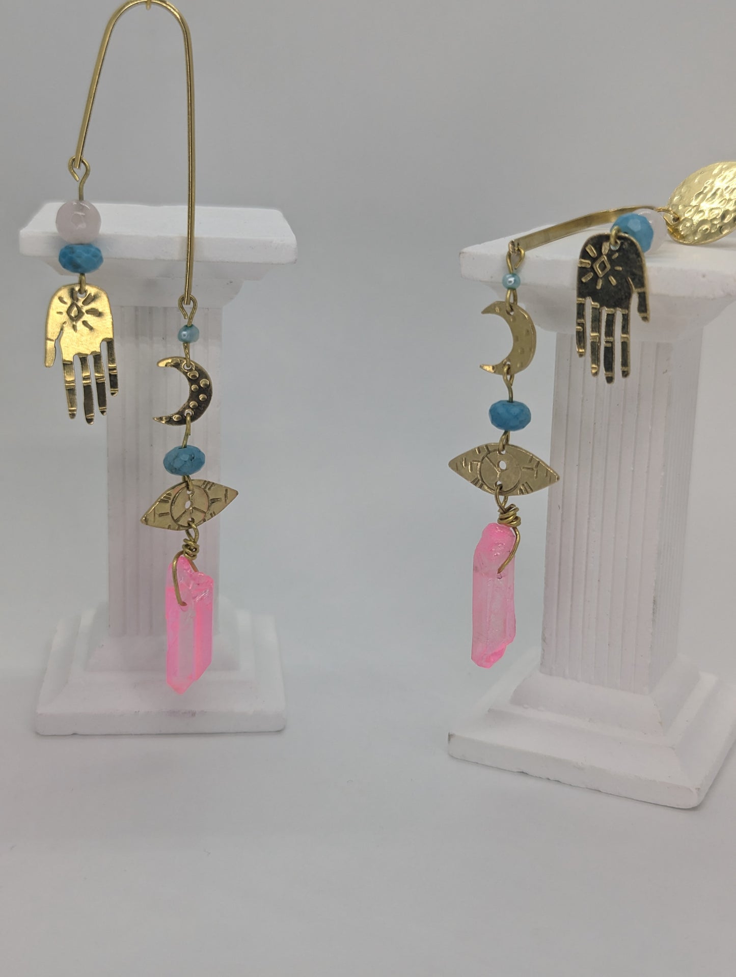 Self-Love Potion. Raw Brass Celestial Earrings