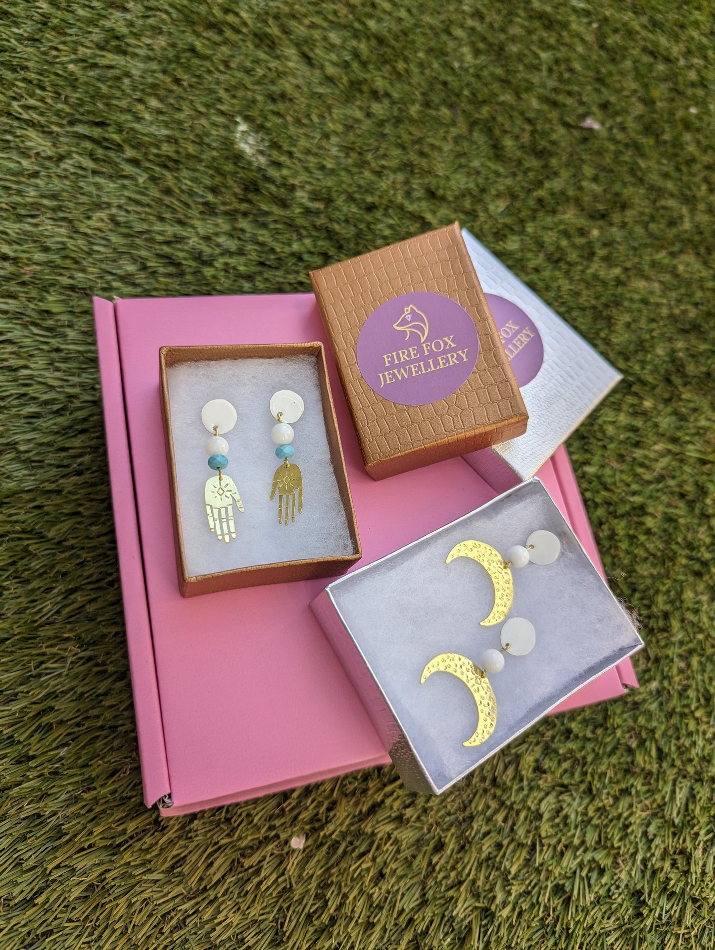 Hands of the Goddess with White Jade and Turquoise