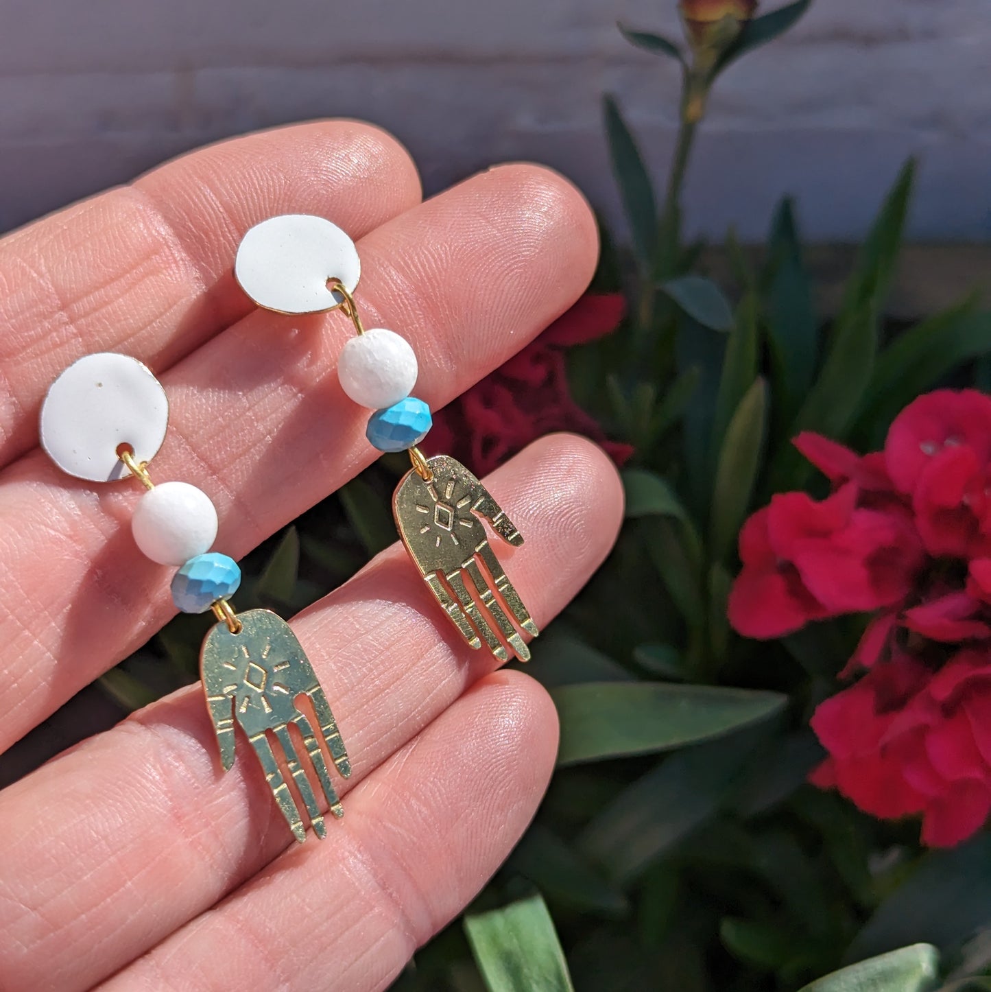 Hands of the Goddess with White Jade and Turquoise