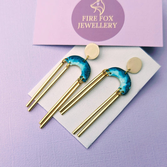 Ocean Blue Dangle Earrings.