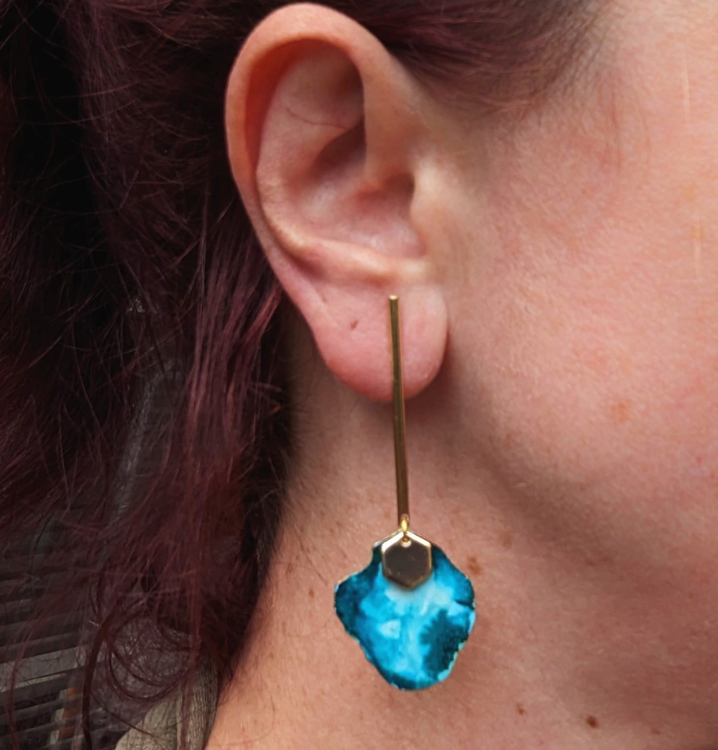 Ocean Blue Dangle Earrings.