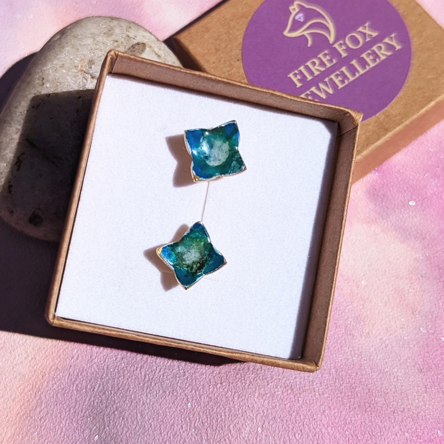 Blue Star Stud Earrings.