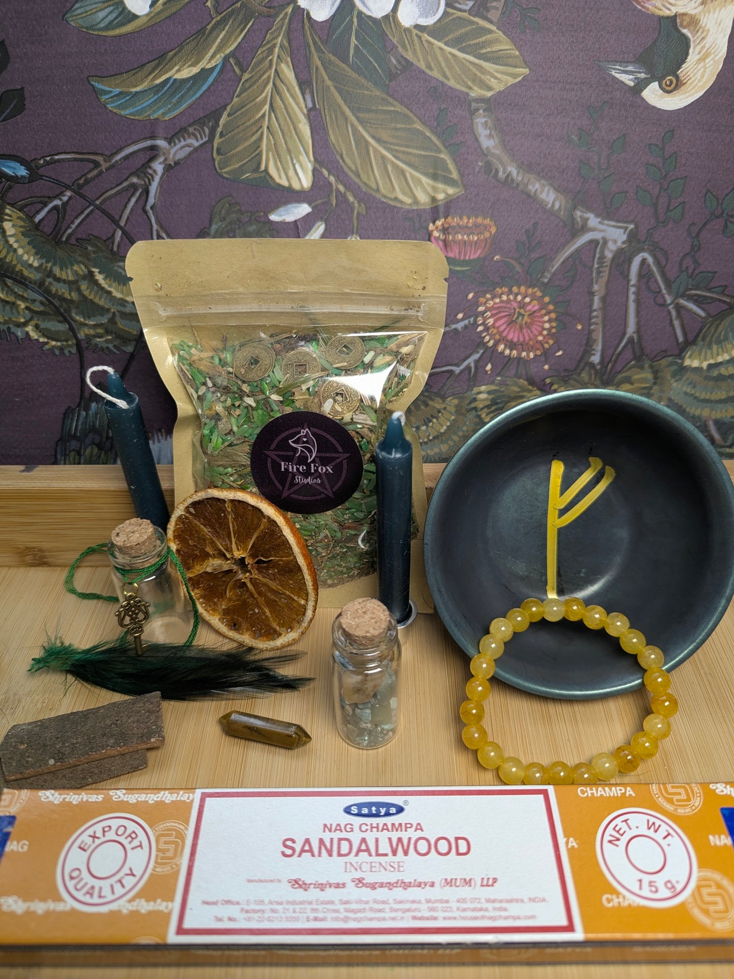 Money Bowl Manifestation Spell Kit Charged for Abundance Prosperity Luck with Green Rice 8 Chinese Coins Spell Jars Candles Crystals Incense Gift Set