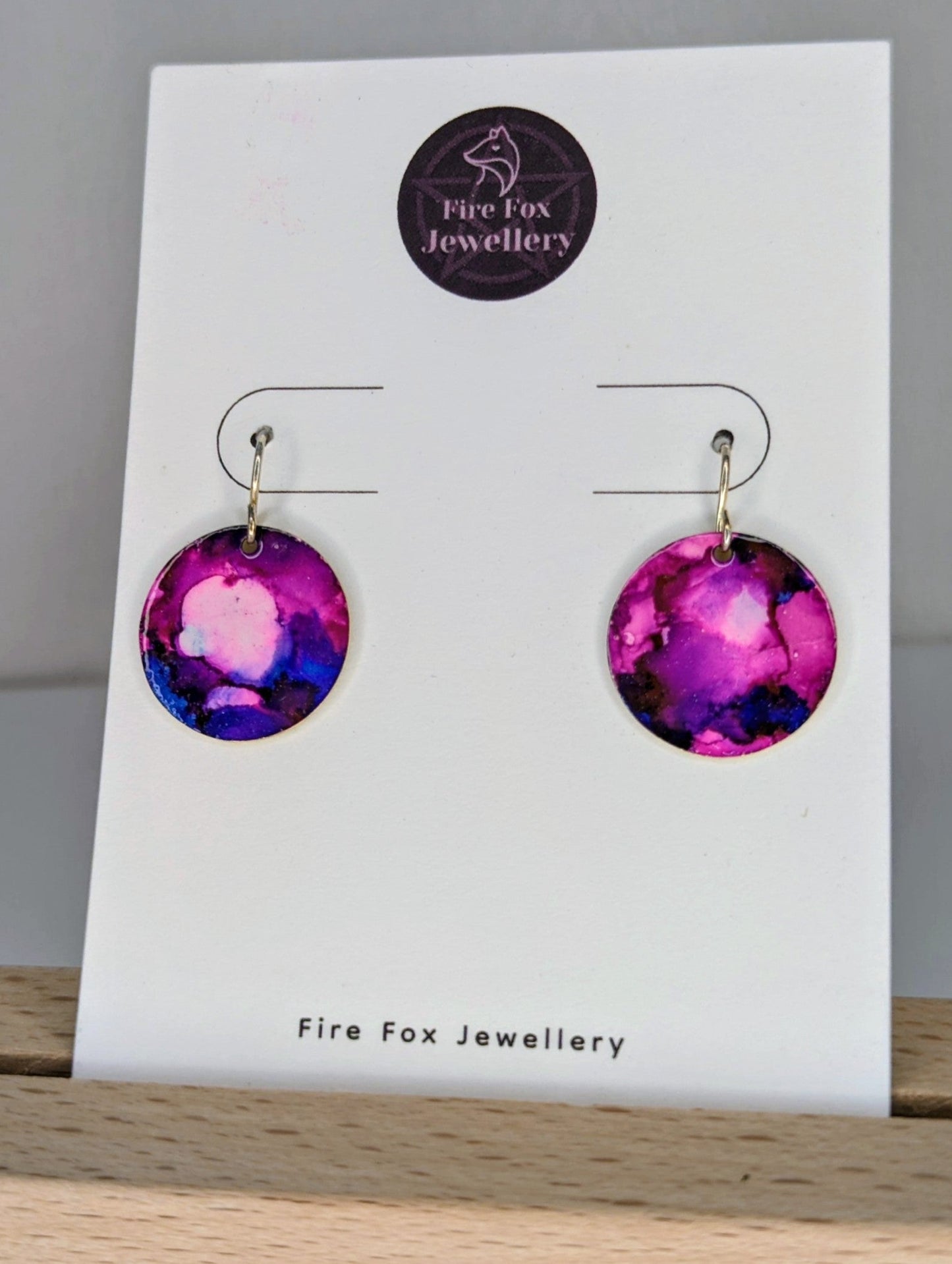 Enamel Drop Earrings: Vibrant Boho Brass, Sterling Silver Earring Hooks.