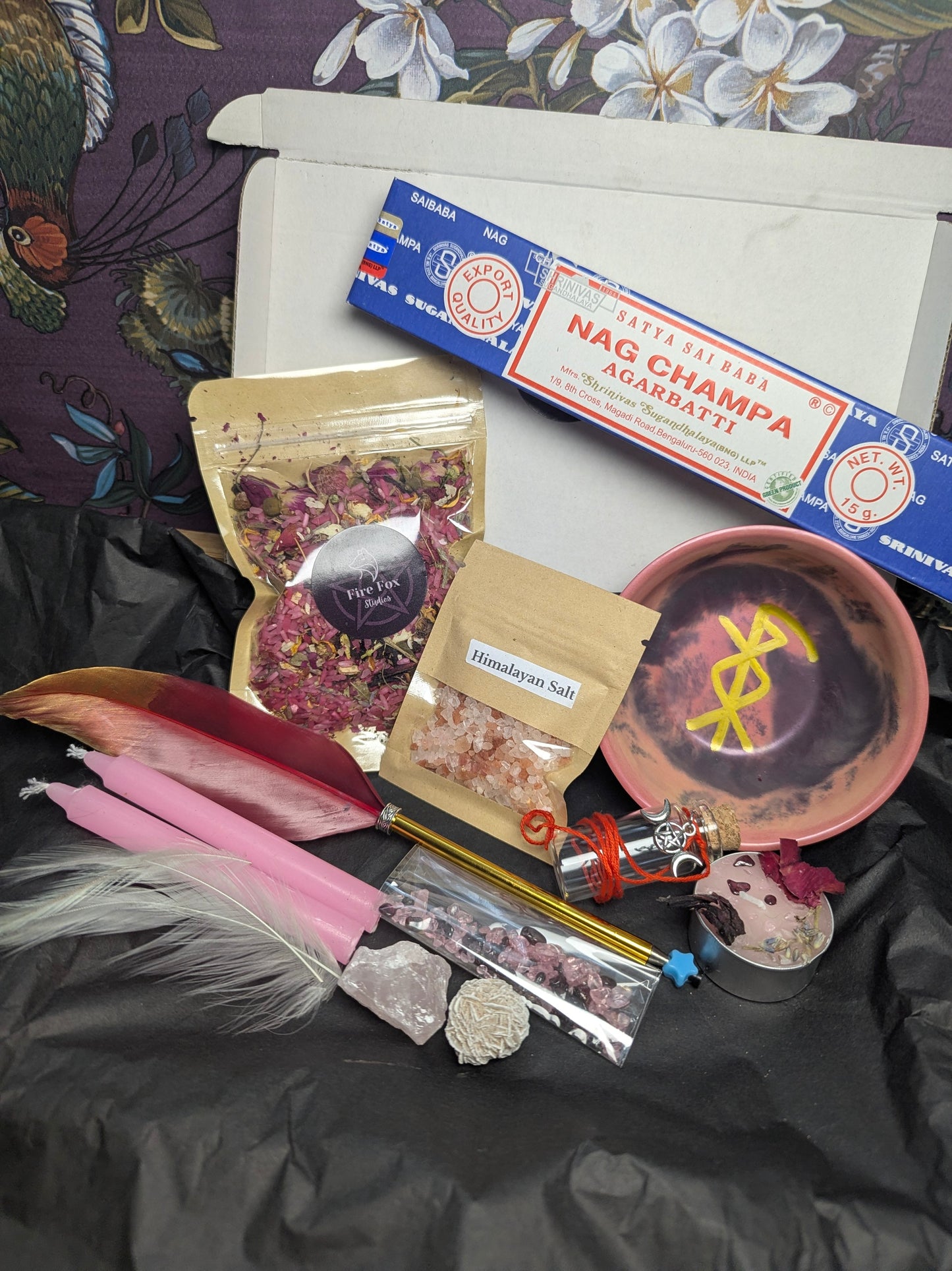 Self Love & Confidence Ritual Kit. Make your own Self Love Spell Jar, Includes Cherry scented  Botanical Mix, Crystals and Candles Ritual Gift set