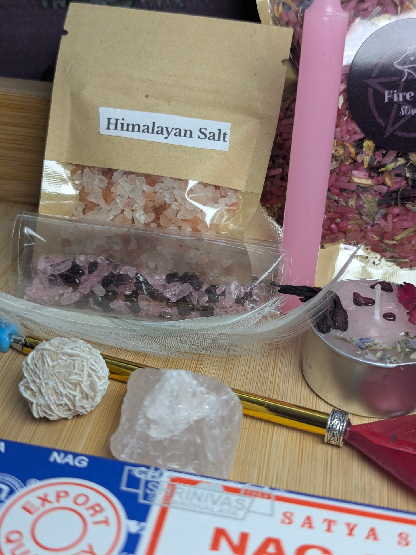 Self Love & Confidence Ritual Kit. Make your own Self Love Spell Jar, Includes Cherry scented  Botanical Mix, Crystals and Candles Ritual Gift set