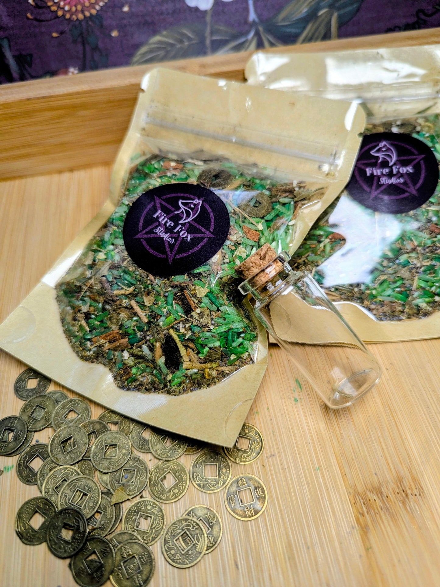 Money Bowl Manifestation Spell Kit Charged for Abundance Prosperity Luck with Green Rice 8 Chinese Coins Spell Jars Candles Crystals Incense Gift Set