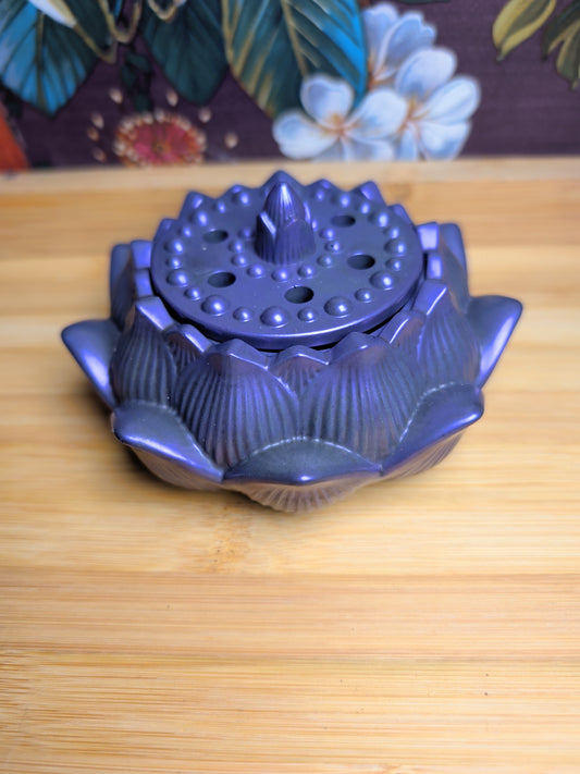 Made to order. Sacred Lotus Incense Cone Burner Handmade Jesmonite Holder Spiritual Decor Eco-Friendly Durable Unique Gift for Rituals Meditation