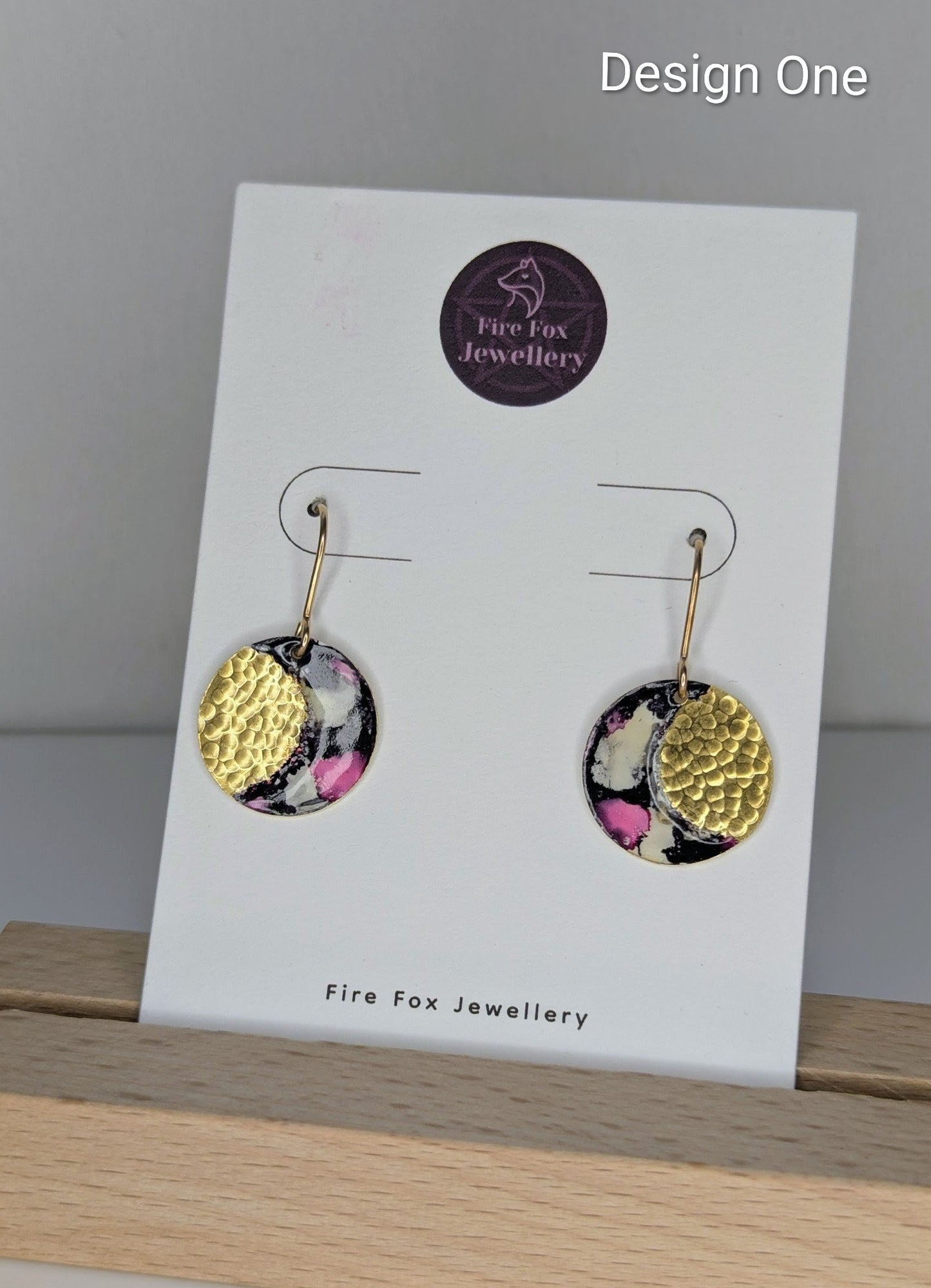 Boho Enamel Brass Dangle Earrings: Gold Plated Hooks