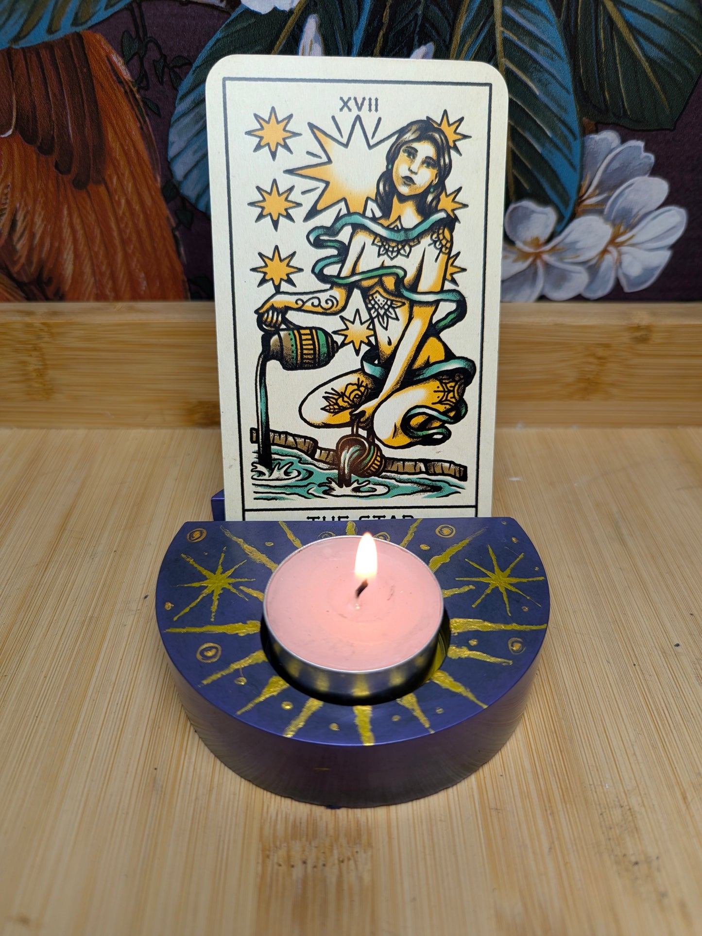 Celestial Flame Tarot & Tea Light Holder