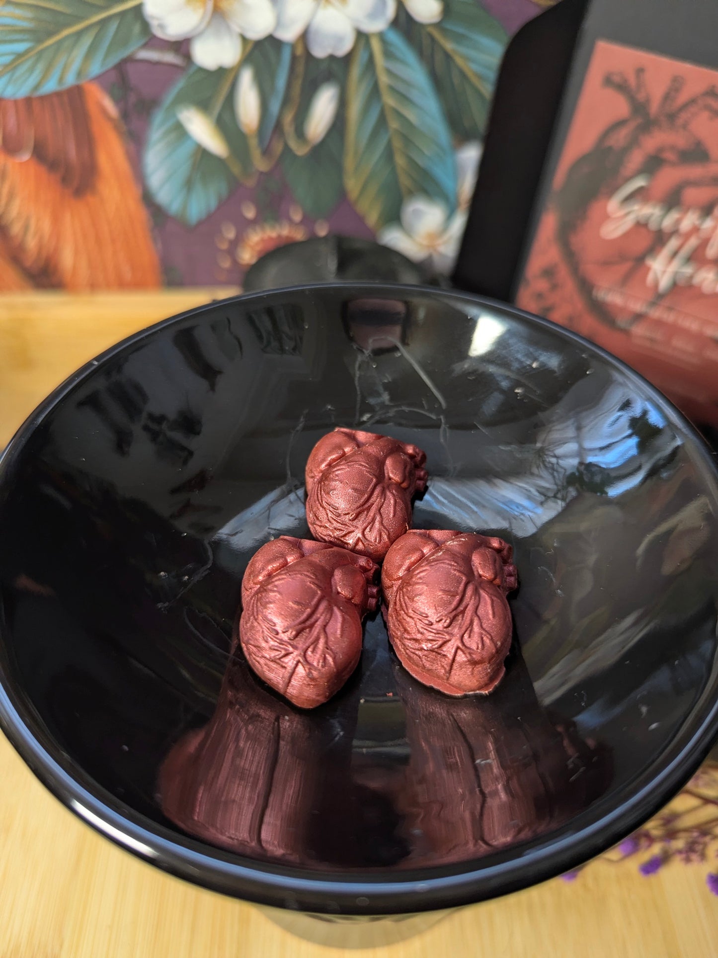 Sacrificial Heart Wax Melt Set – Bergamot Rose & Oud Gothic Anatomical Heart Wax Melts for Aromatic Home Fragrance