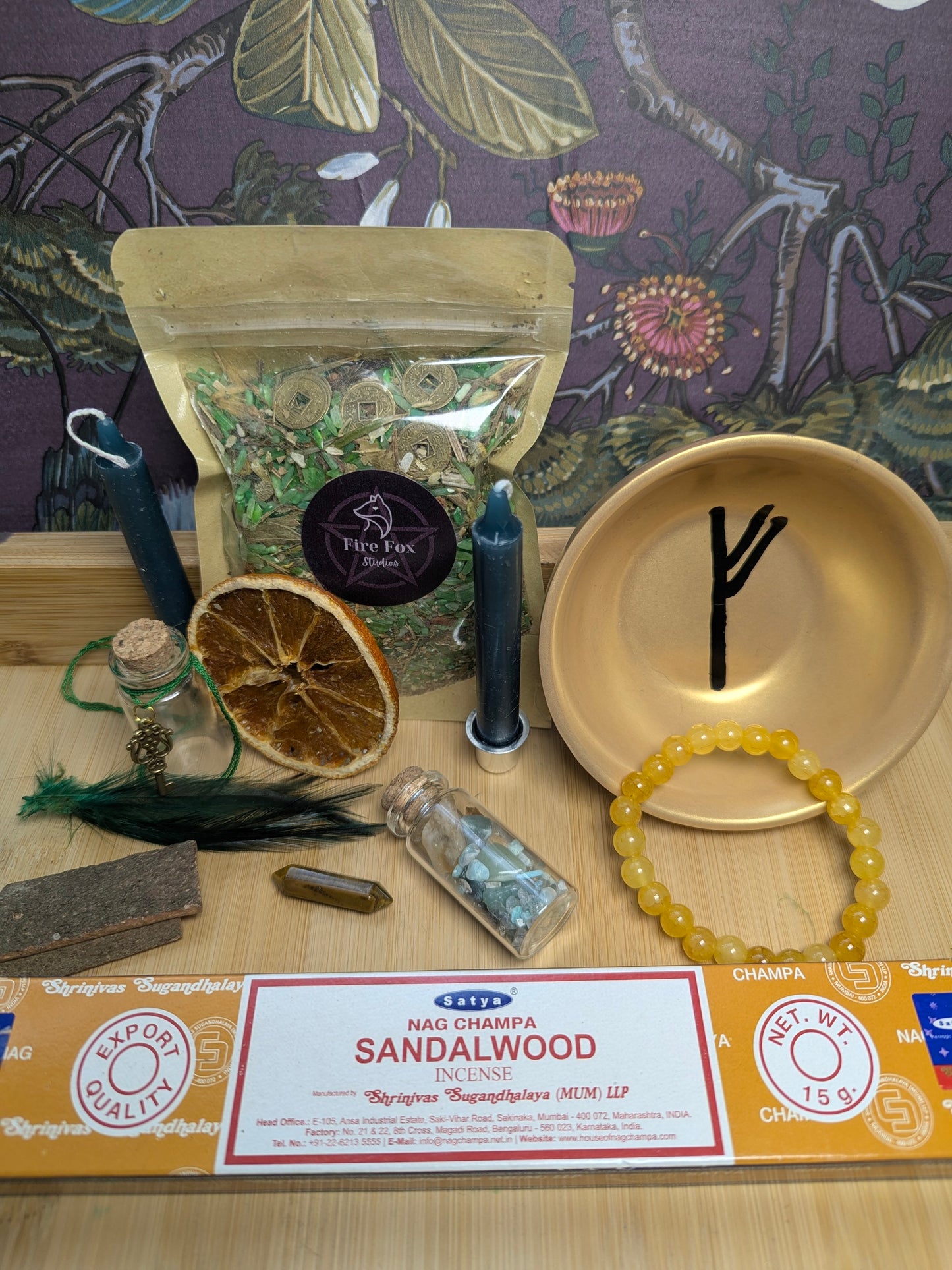 Money Bowl Manifestation Spell Kit Charged for Abundance Prosperity Luck with Green Rice 8 Chinese Coins Spell Jars Candles Crystals Incense Gift Set
