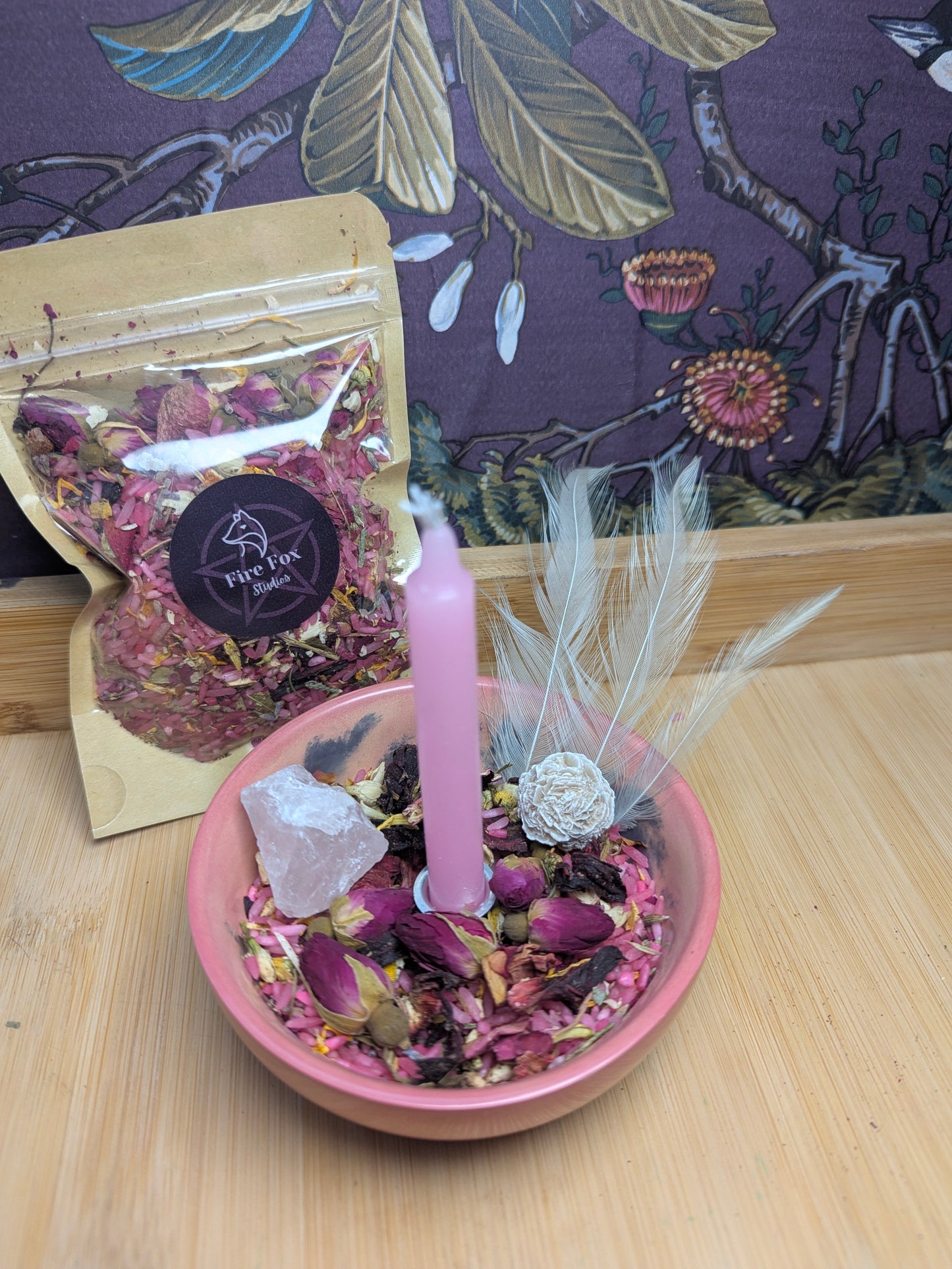 Self Love & Confidence Ritual Kit. Make your own Self Love Spell Jar, Includes Cherry scented  Botanical Mix, Crystals and Candles Ritual Gift set