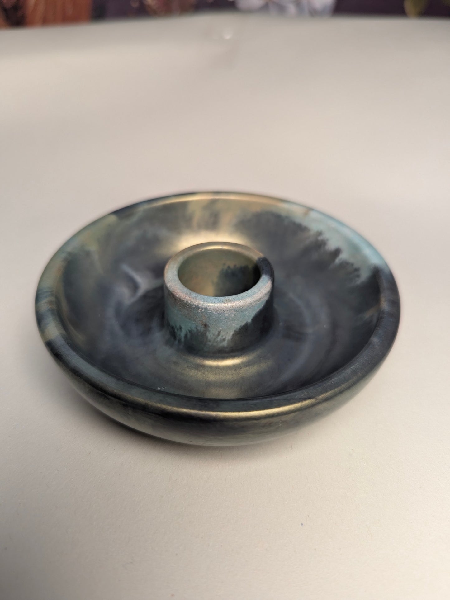 Handcrafted Ritual Candle Bowls Unique Abstract Design for Spiritual Practices Cast from Eco Friendly Jesmonite Material