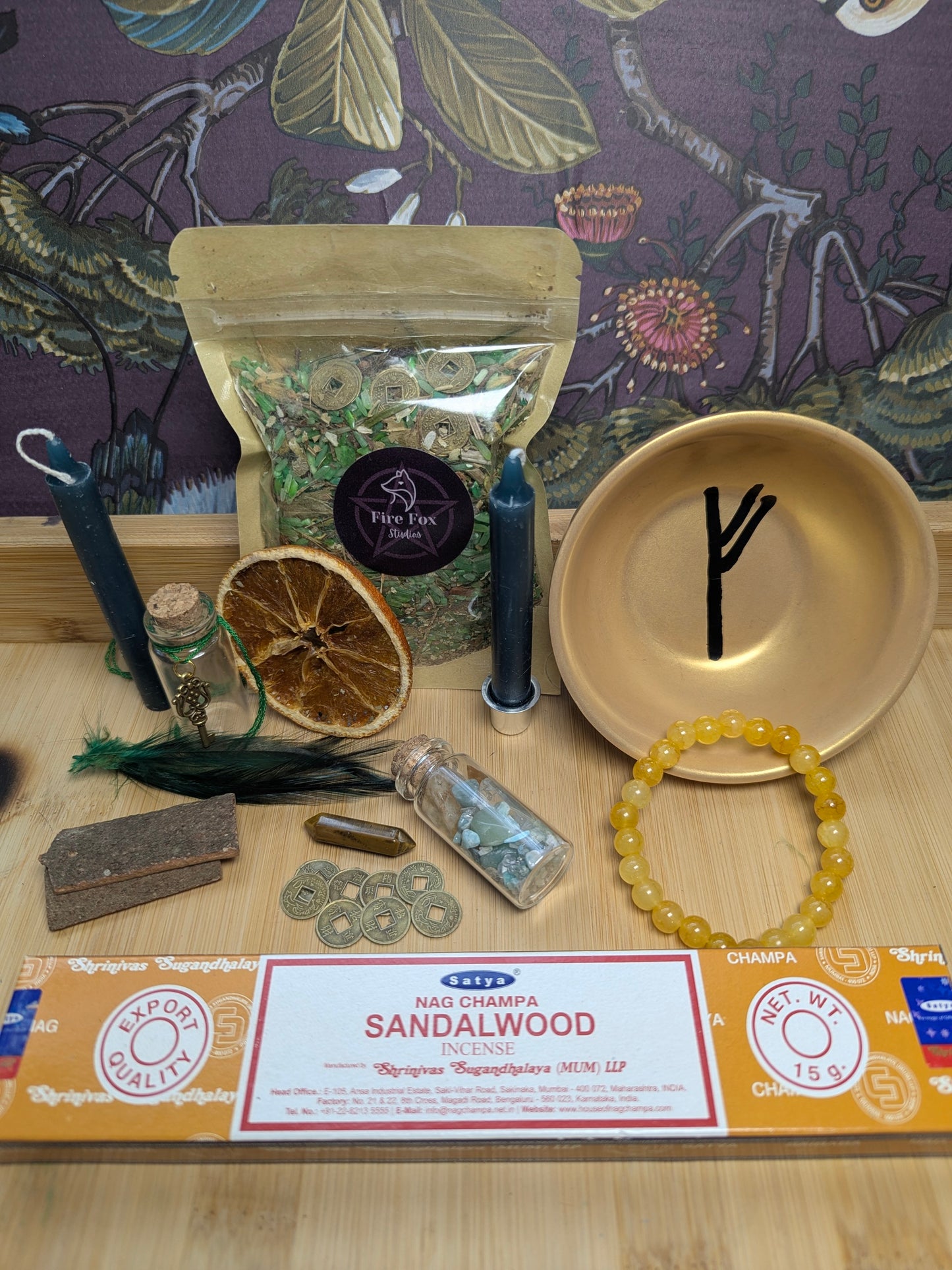 Money Bowl Manifestation Spell Kit Charged for Abundance Prosperity Luck with Green Rice 8 Chinese Coins Spell Jars Candles Crystals Incense Gift Set