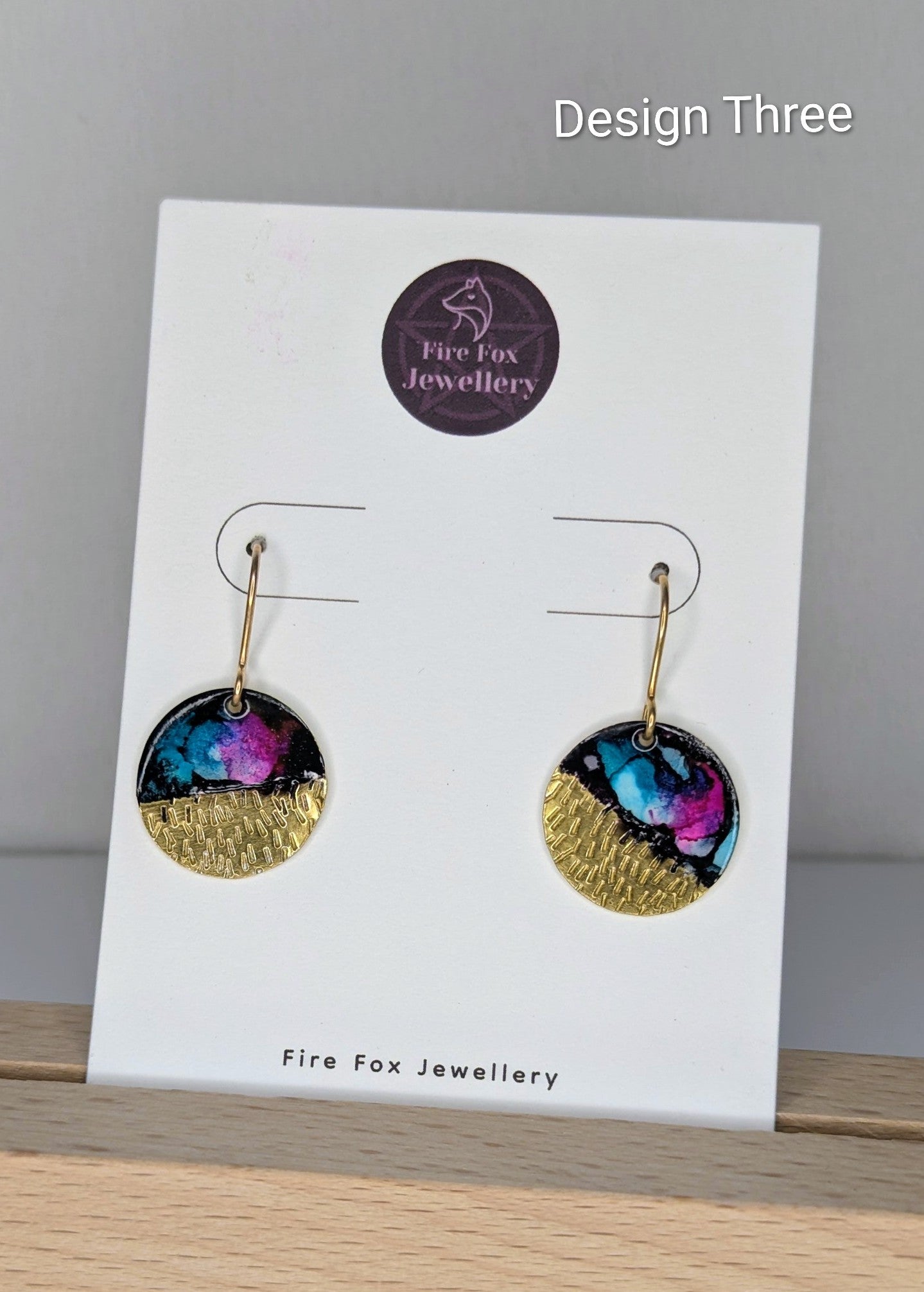 Boho Enamel Brass Dangle Earrings: Gold Plated Hooks