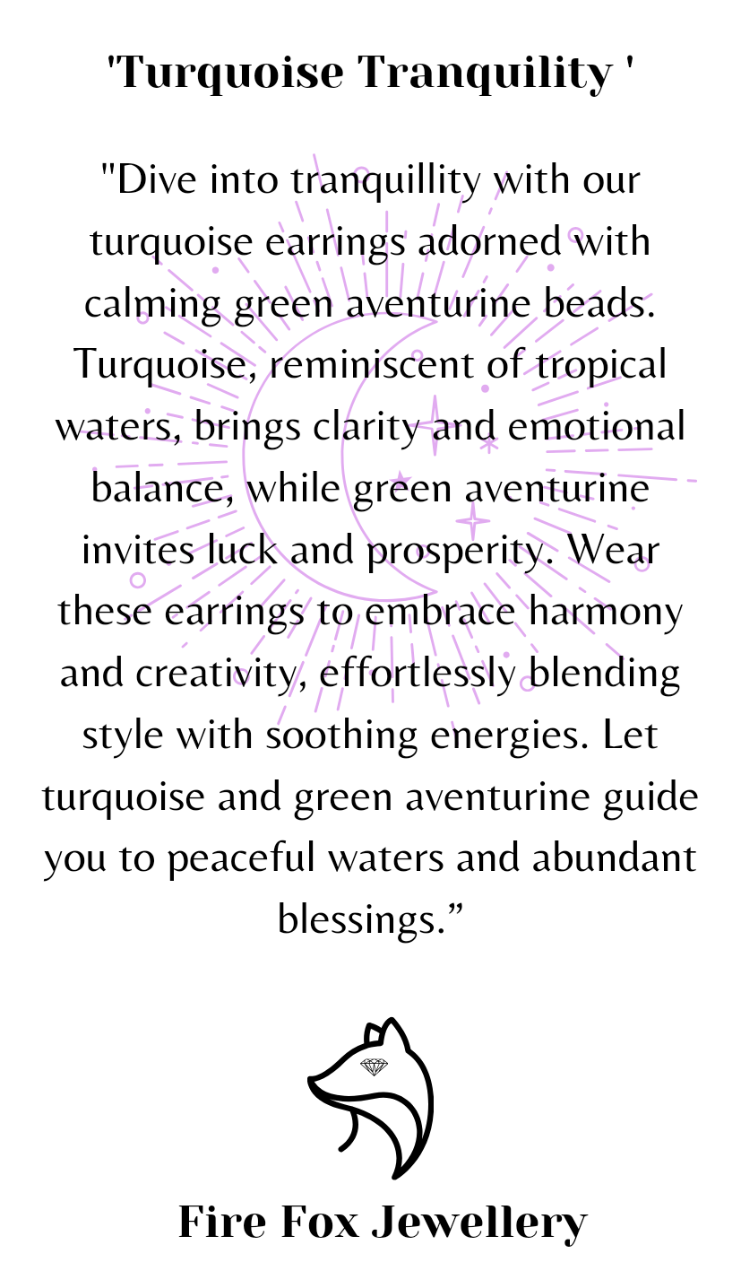 Turquoise Tranquillity Earrings with Green Aventurine stone
