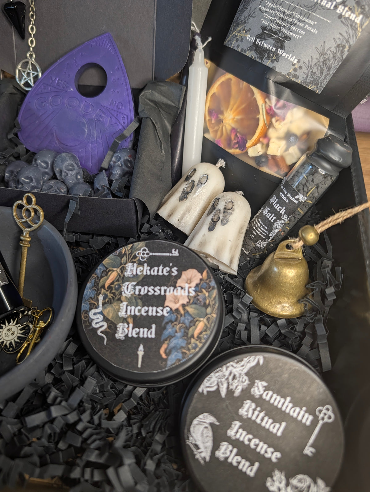 Wake the Dead Samhain Ritual Box Witchcraft Ritual Gift Box Candles, Incense, Ritual Oils, Wax Melts & Altar Tools. Halloween,