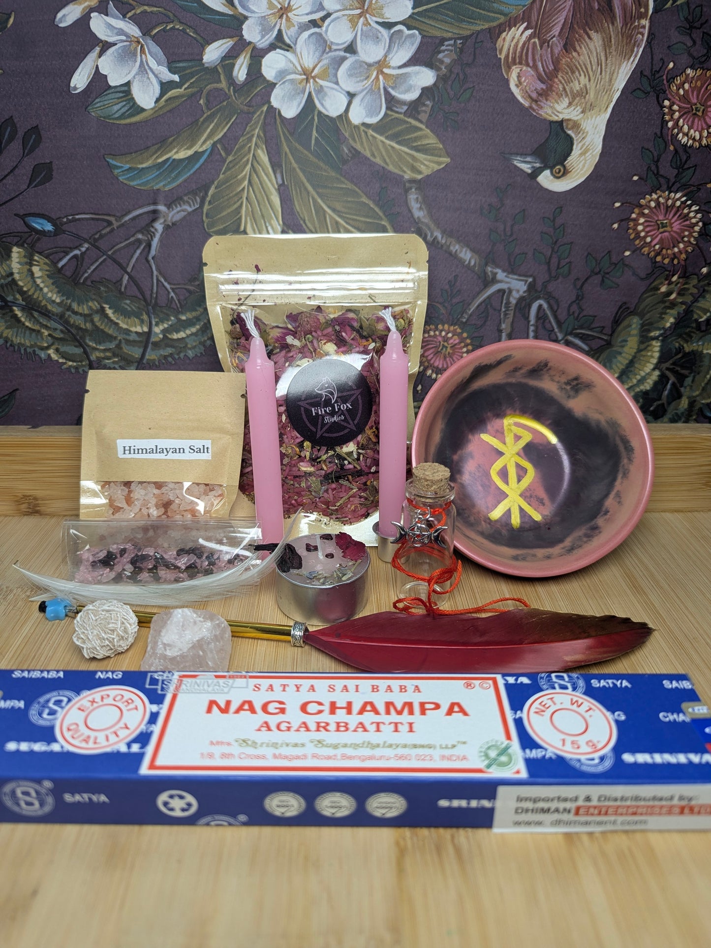 Self Love & Confidence Ritual Kit. Make your own Self Love Spell Jar, Includes Cherry scented  Botanical Mix, Crystals and Candles Ritual Gift set