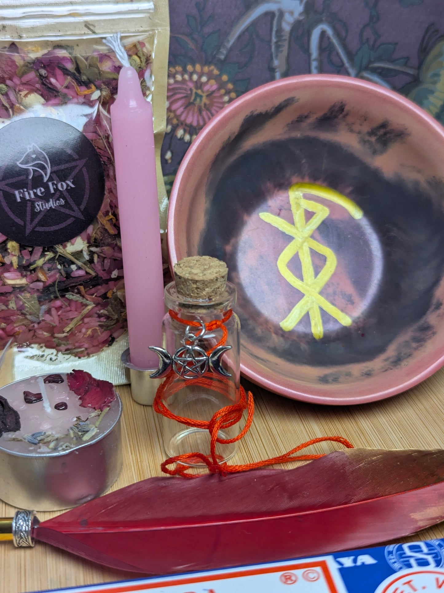 Self Love & Confidence Ritual Kit. Make your own Self Love Spell Jar, Includes Cherry scented  Botanical Mix, Crystals and Candles Ritual Gift set