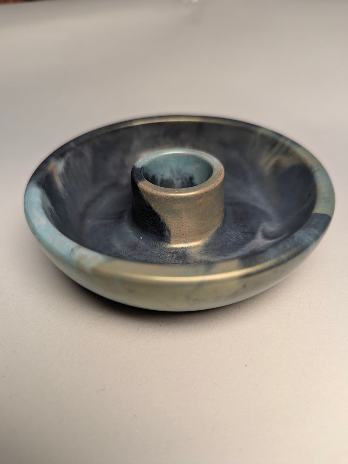 Handcrafted Ritual Candle Bowls Unique Abstract Design for Spiritual Practices Cast from Eco Friendly Jesmonite Material