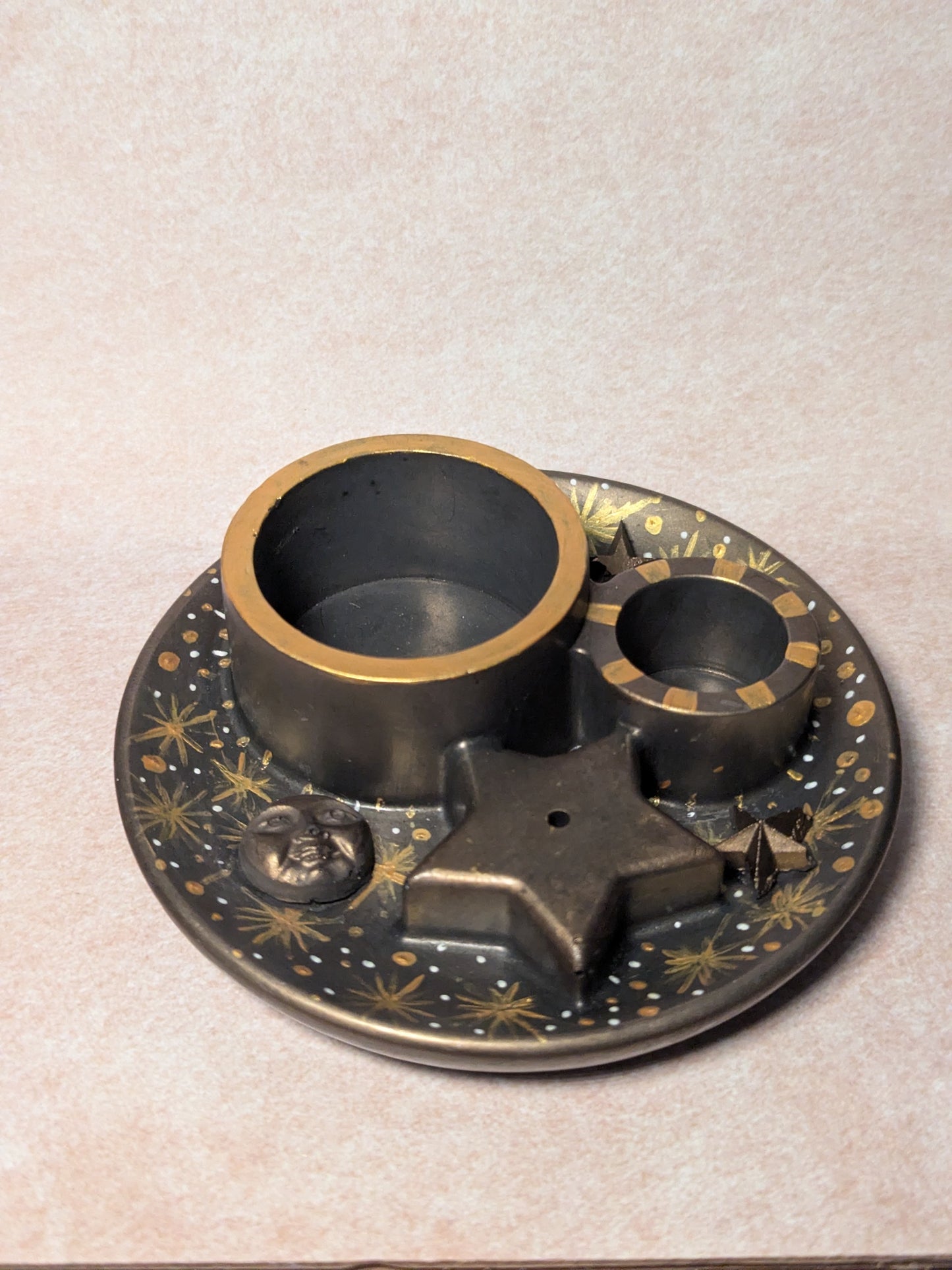 Mini Altar Holder –Handmade Candle and Incense Holder. Smudge/ Crystal Dish. Witchcraft Home Decor.