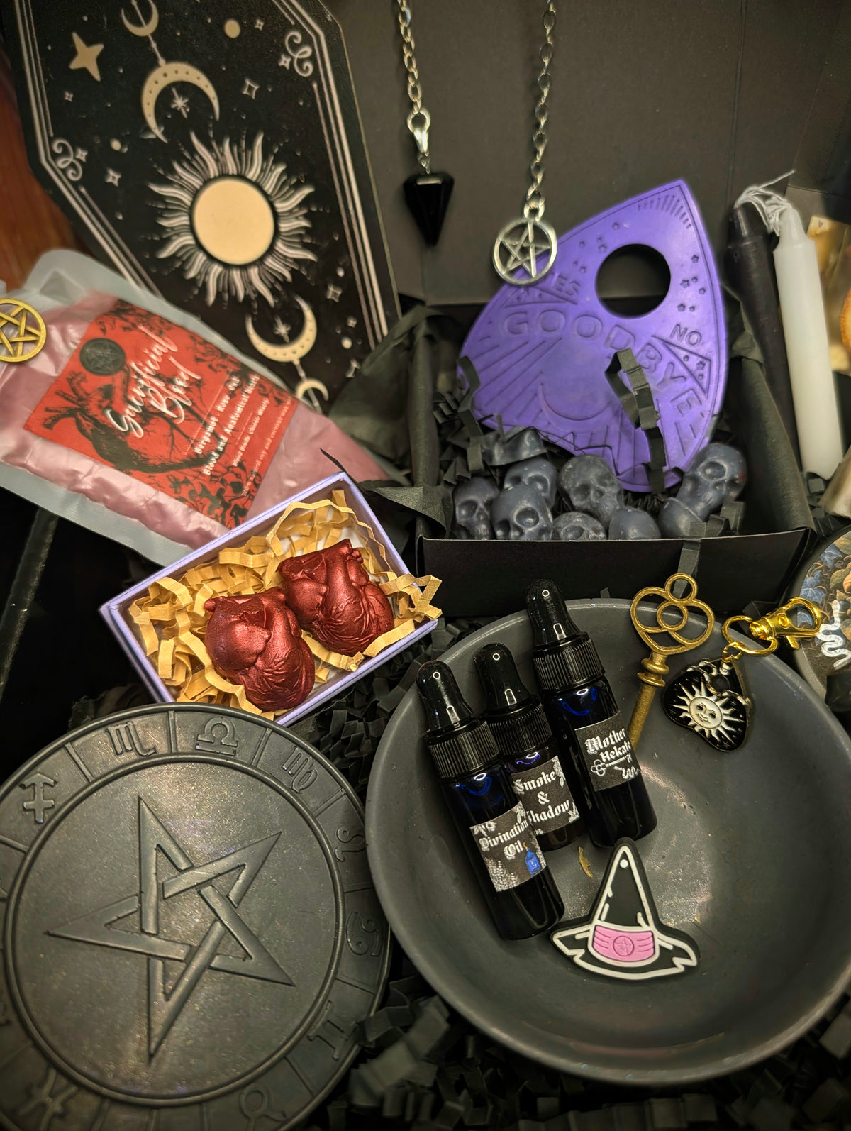 Wake the Dead Samhain Ritual Box Witchcraft Ritual Gift Box Candles, Incense, Ritual Oils, Wax Melts & Altar Tools. Halloween,