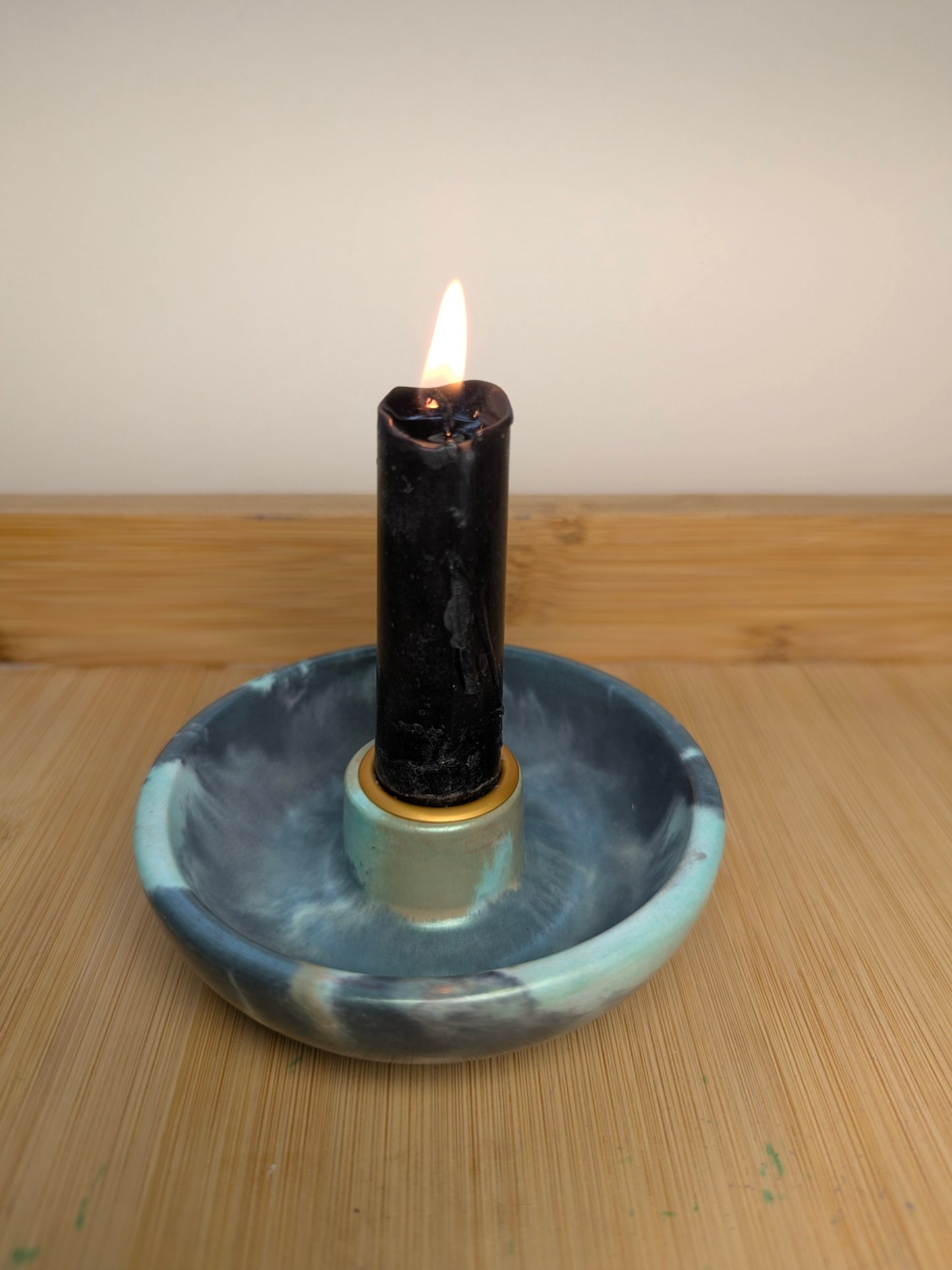 Handcrafted Ritual Candle Bowls Unique Abstract Design for Spiritual Practices Cast from Eco Friendly Jesmonite Material
