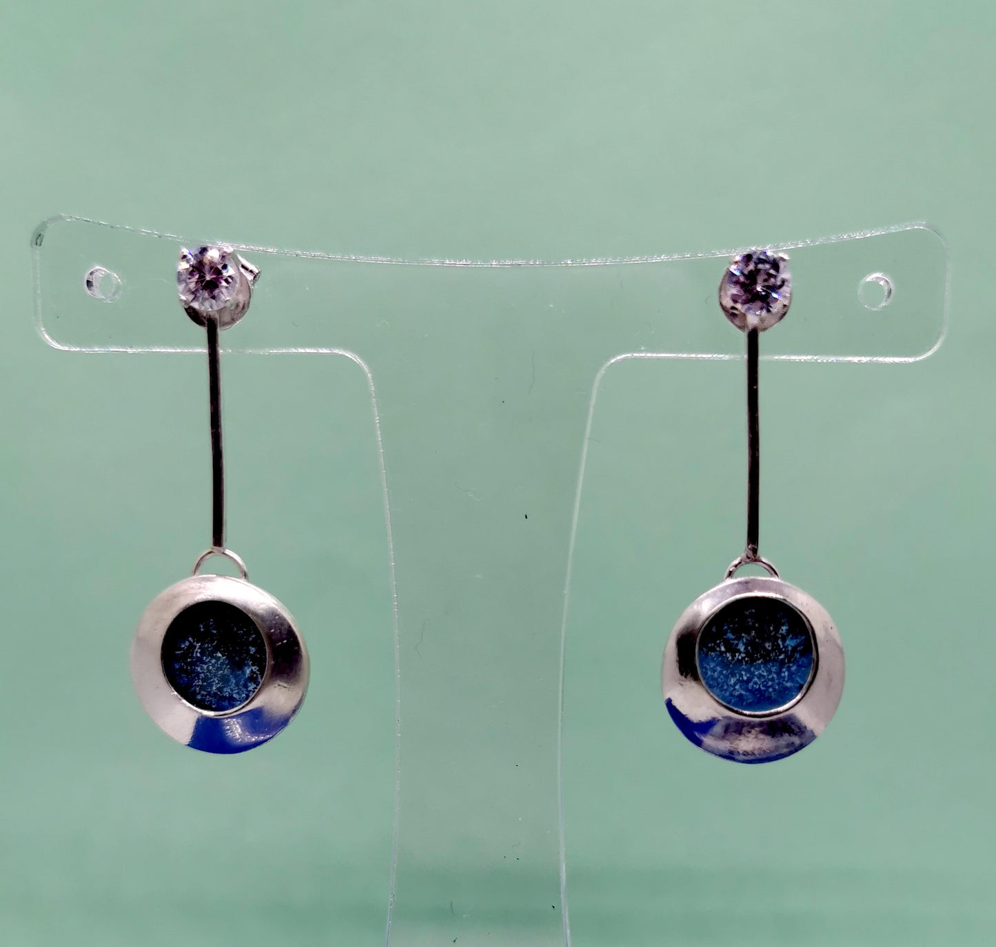 Silver Earrings with Crystal Cubic Zirconias.